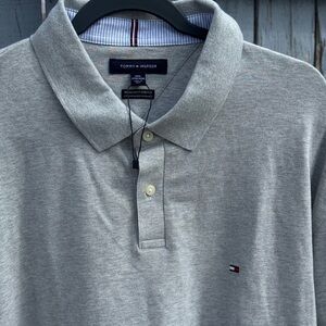 NEW Tommy Hilfiger Gray Polo Shirt XXXL Men’s 3XL Stretch Regular Fit Preppy